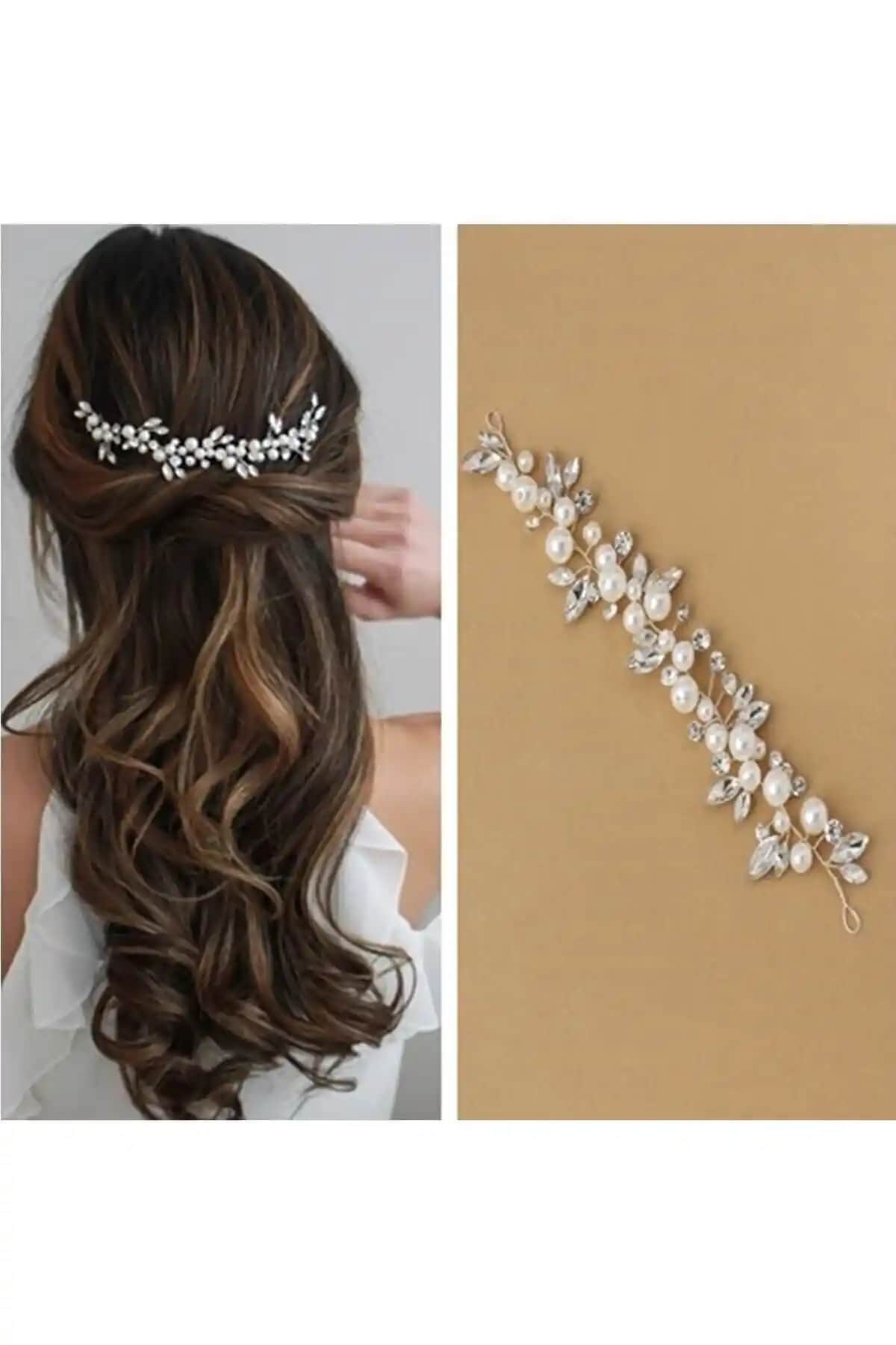 BBA Yeni Trende Kristal Yan Model Gelin Tacı: Zarif ve Şık Düğün Aksesuarı