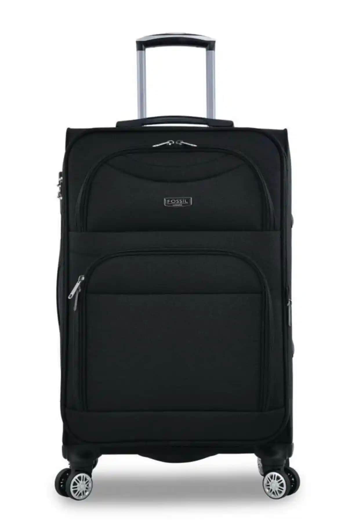Fossil Siyah Kumaş Unisex Orta Boy Valiz: Şıklık ve İşlevsellik Bir Arada