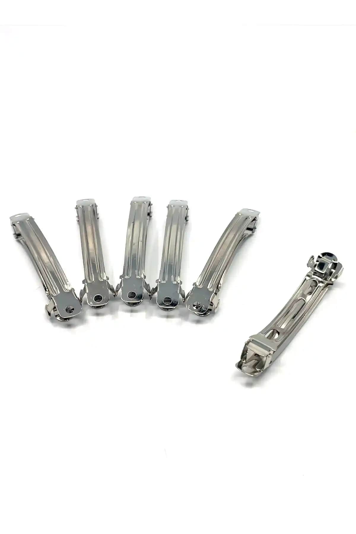 Gümüş Renkli Metal Otomatik Tokalar 10 Adet Modern ve Çok Yönlü Saç Aksesuarı