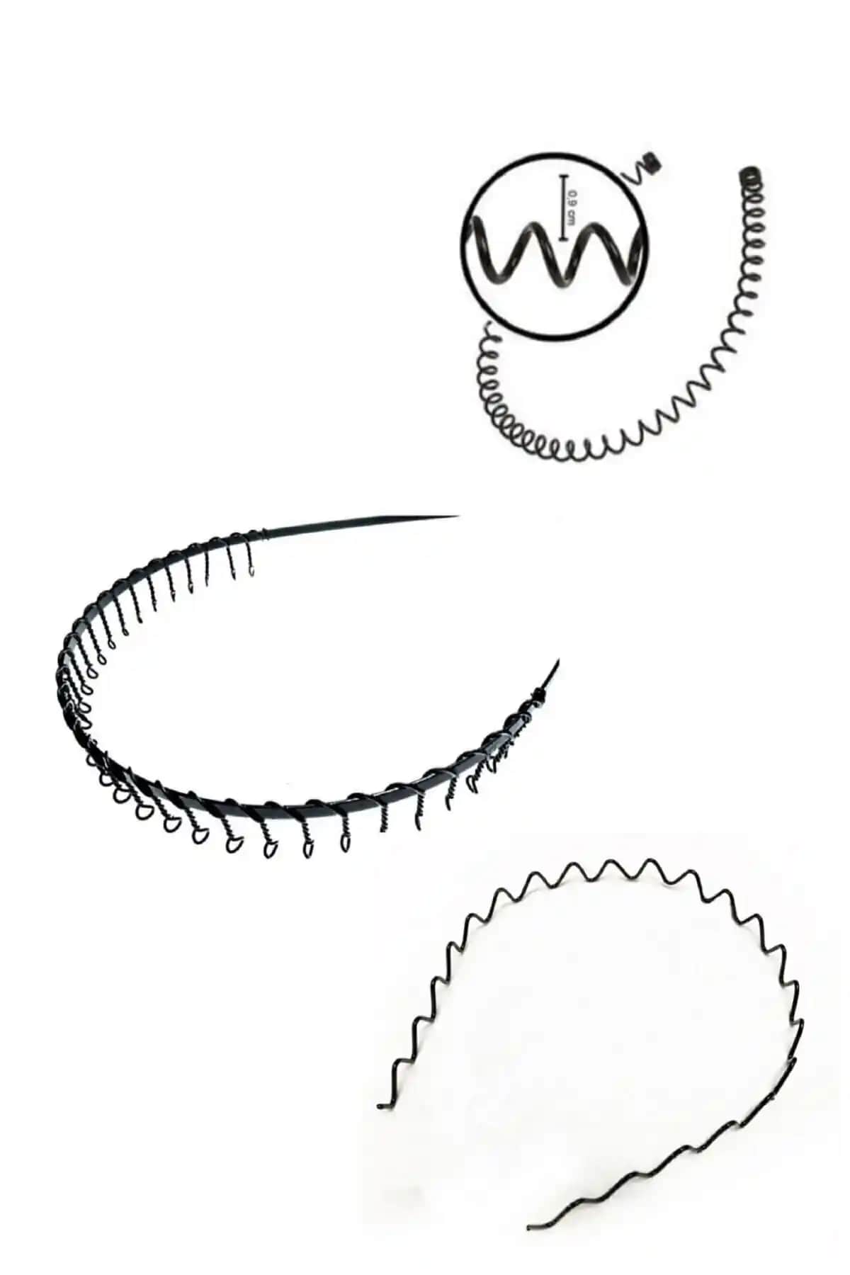 Işıl Işıl Sporcu Yaylı Taraklı Zigzag Tel Taç 3’lü Set Günlük ve Spor Kullanımı İçin Uygun