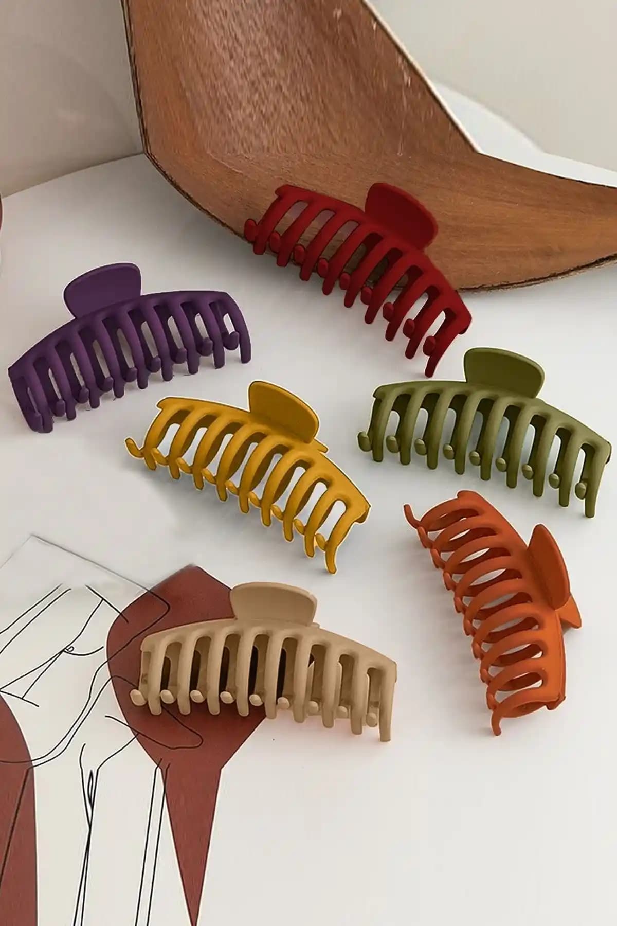 Kadınlar İçin Renkli ve Dayanıklı 6'lı Mandal Toka Seti | Günlük Şıklık ve Pratiklik