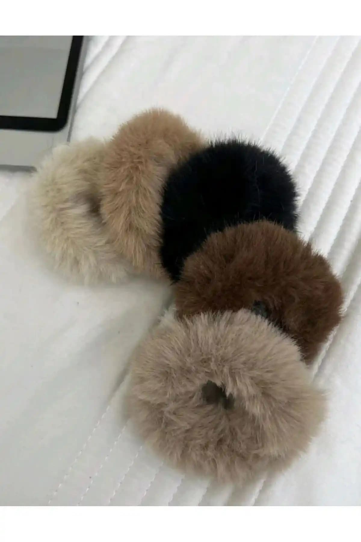 Monalisa Kadın 6'lı Kahverengi Peluş Saç Tokası Seti Günlük Şıklık ve Konfor İçin İdeal