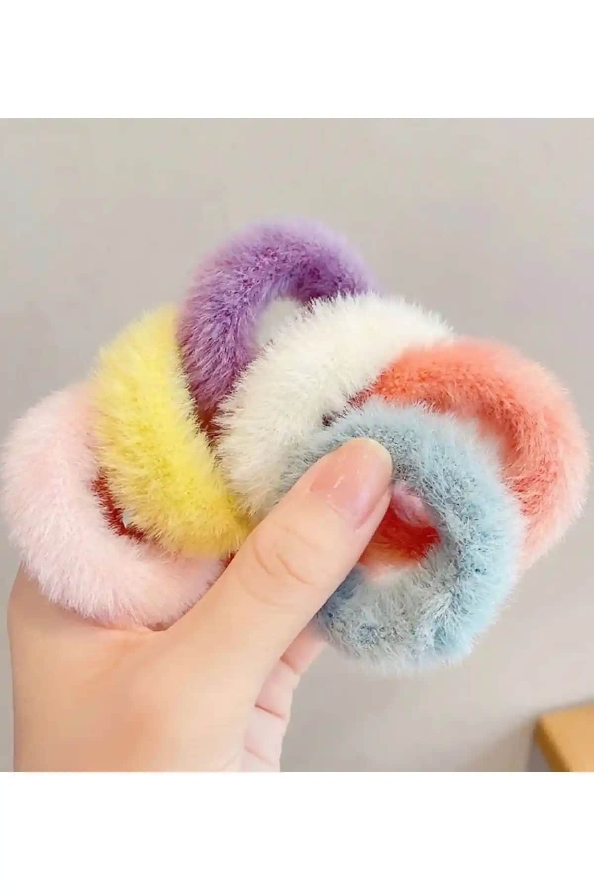 Monalisa Kadın Pastel Ton 6'lı Peluş Toka Seti Günlük Kullanım ve Şıklık İçin Uygun