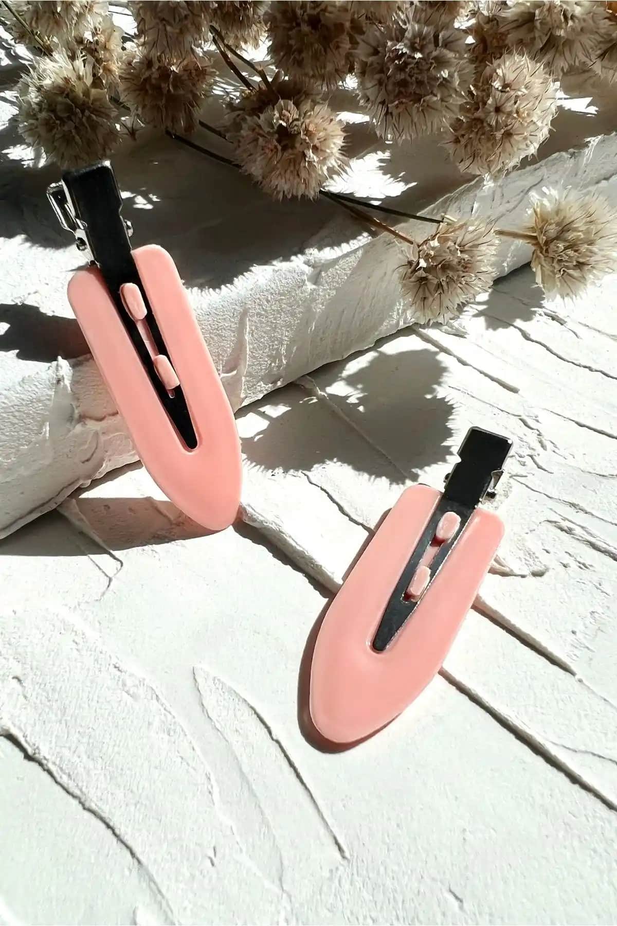 ODESE DESIGN 2'li İz Yapmayan Klips Toka Seti Pembe – Şık ve Dayanıklı Saç Aksesuarı