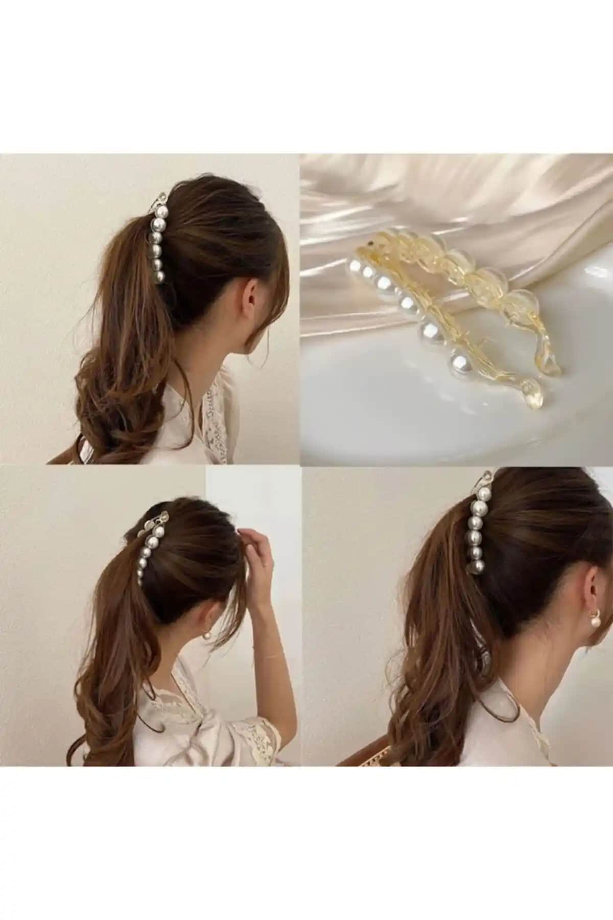 Petek Aksesuar Büyük Incili Muz Toka: Şık ve Dayanıklı Saç Aksesuarları