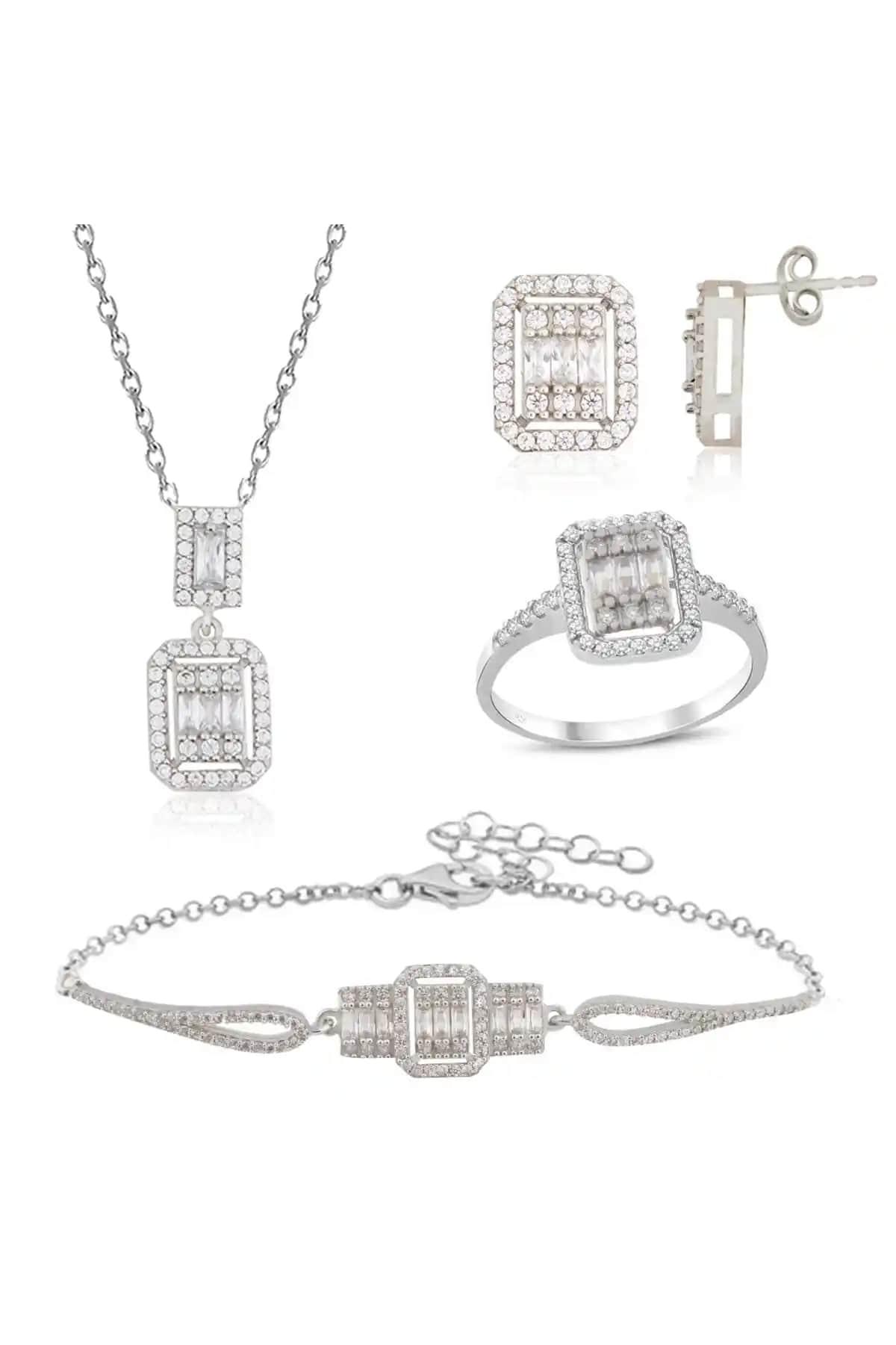 Silveranka 925 Ayar Gümüş Baget Seti Zarif ve Çok Yönlü Aksesuar Seçeneği