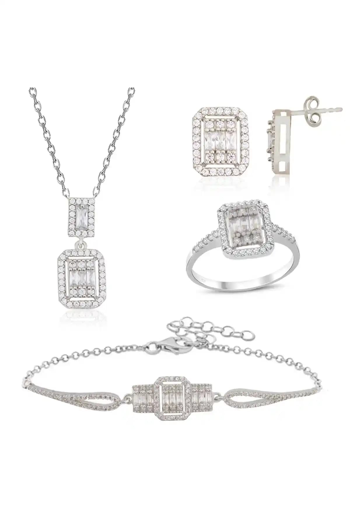 Silveranka 925 Ayar Gümüş Baget Seti Zarif ve Çok Yönlü Aksesuar Seçeneği