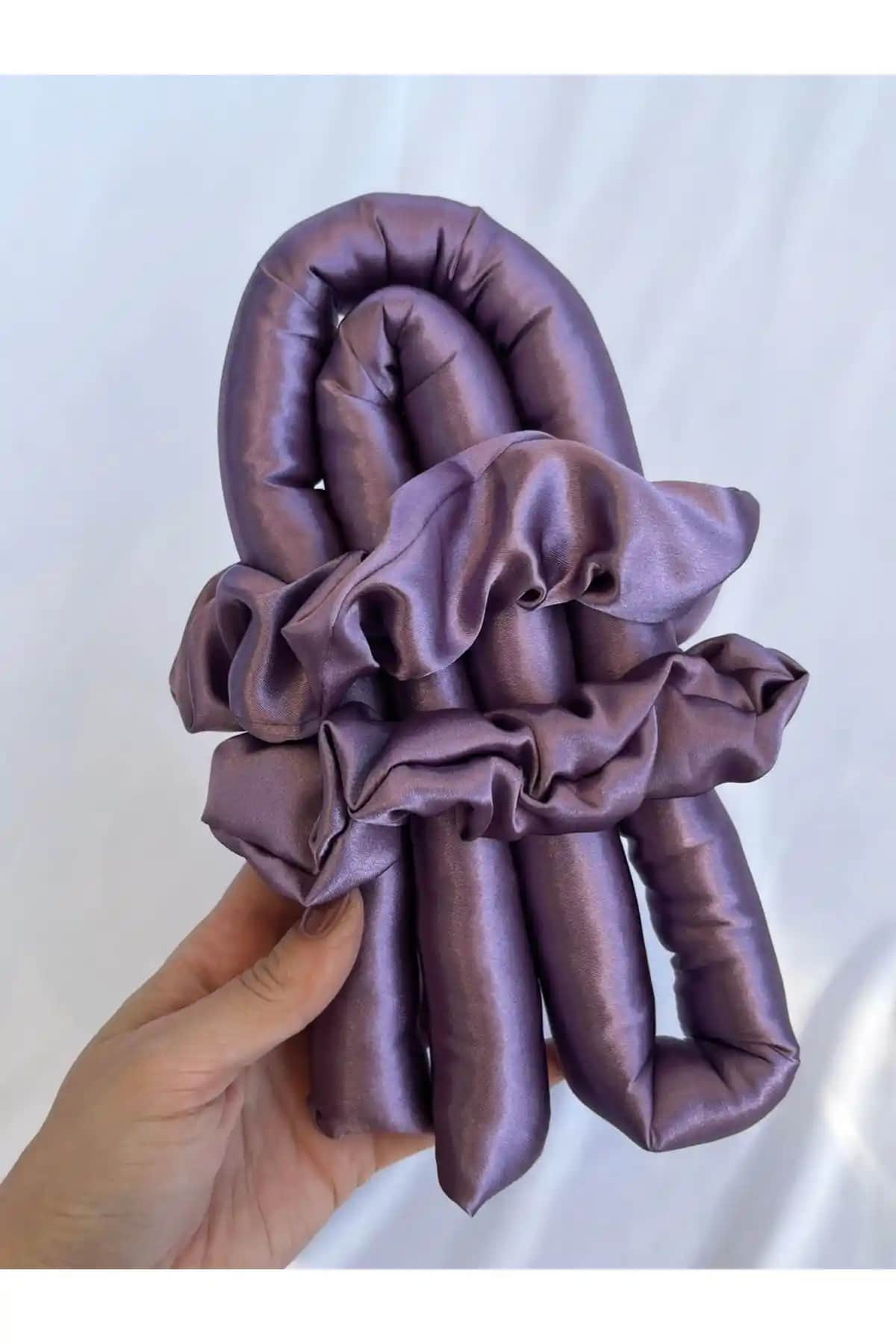 Woollyland Lila Isısız Saç Şekillendirici Maşa Saç Sosisi Doğal Dalga ve Hacim İçin