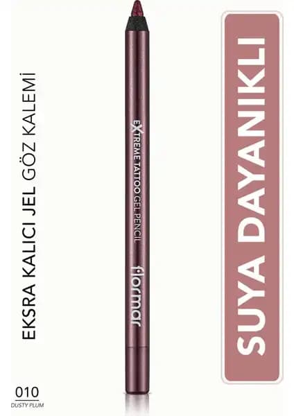 Flormar Extreme Tattoo Jel Göz Kalemleri Karşılaştırması: 010 Dusty Plum ve 002 Koyu Kahve 1