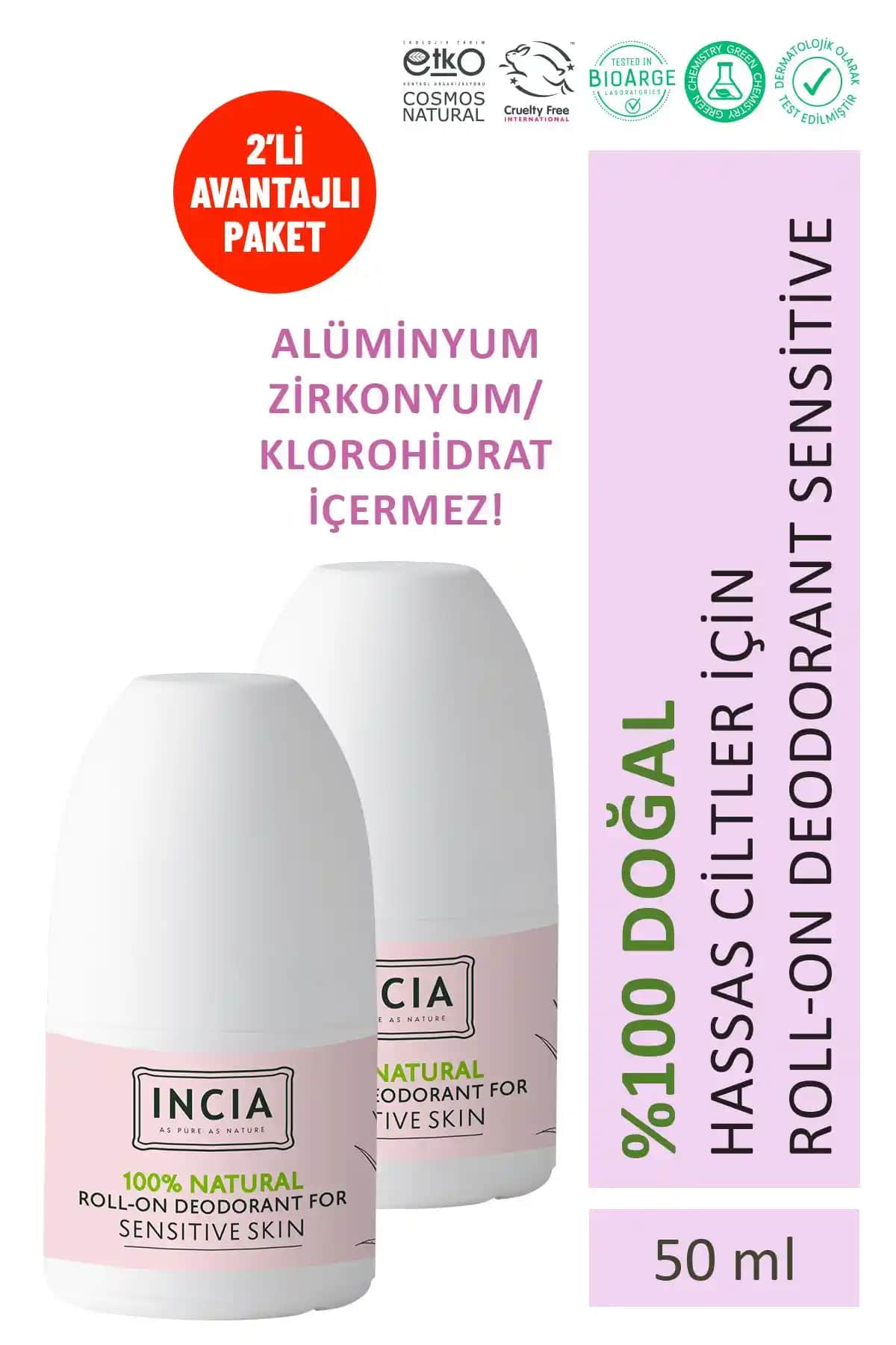 INCIA %100 Doğal Roll On Deodorant ile Hassas Ciltler için Etkili Çözüm