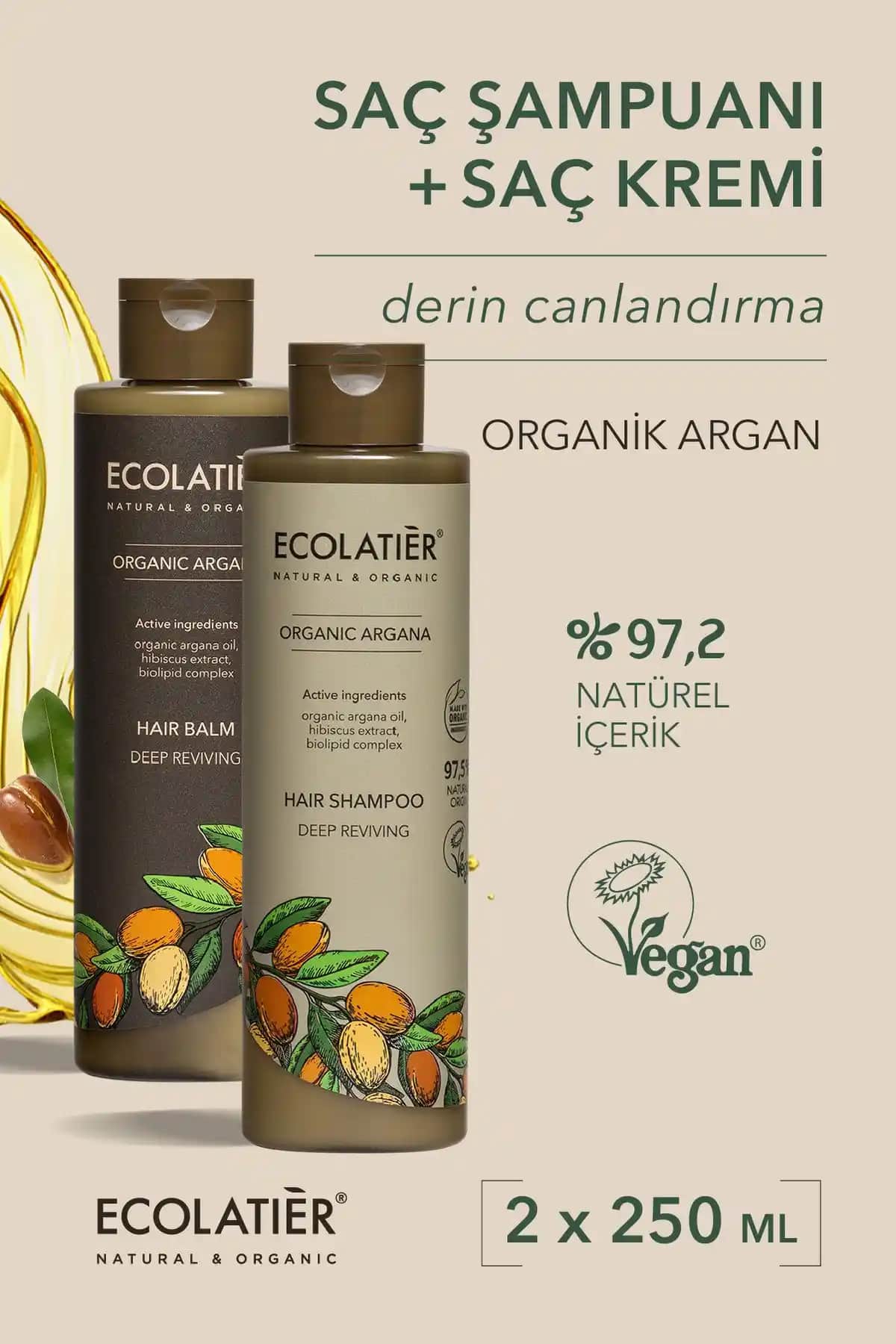 Ecolatier Yoğun Canlandırıcı Saç Şampuanı ve Bakım Kremi ile Saçınıza Canlılık Kazandırın