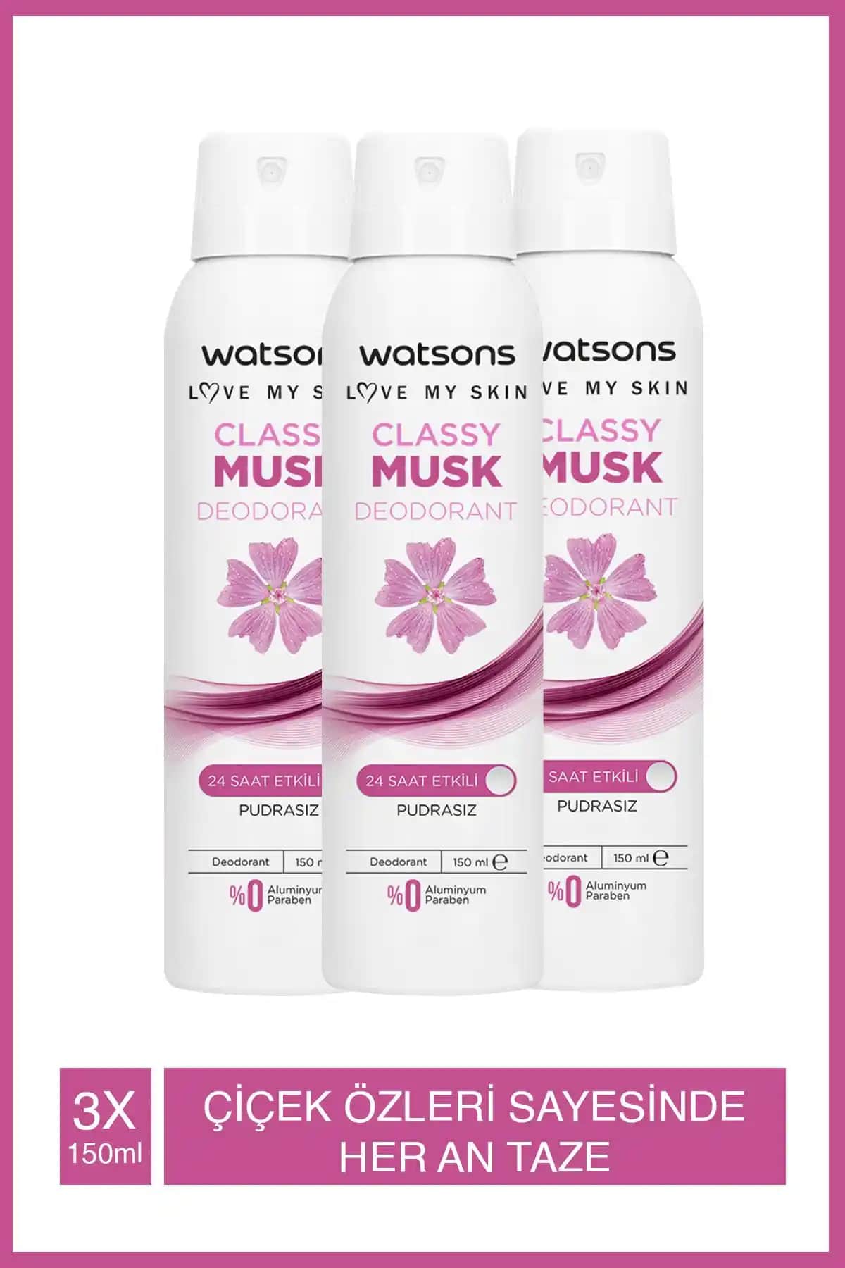 Watsons Classy Musk 24 Saat Etkili Pudrasız Deodorant Sprey İncelemesi ve Kullanıcı Yorumları