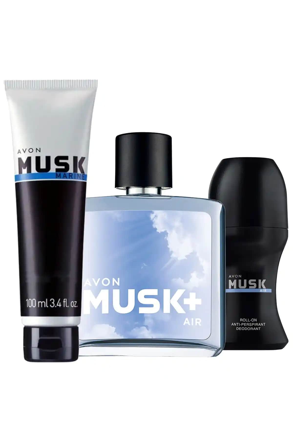 Avon Musk Air Erkek Parfüm Rollon ve Musk Marine Tıraş Jeli Seti: Günlük Kullanım İçin İdeal