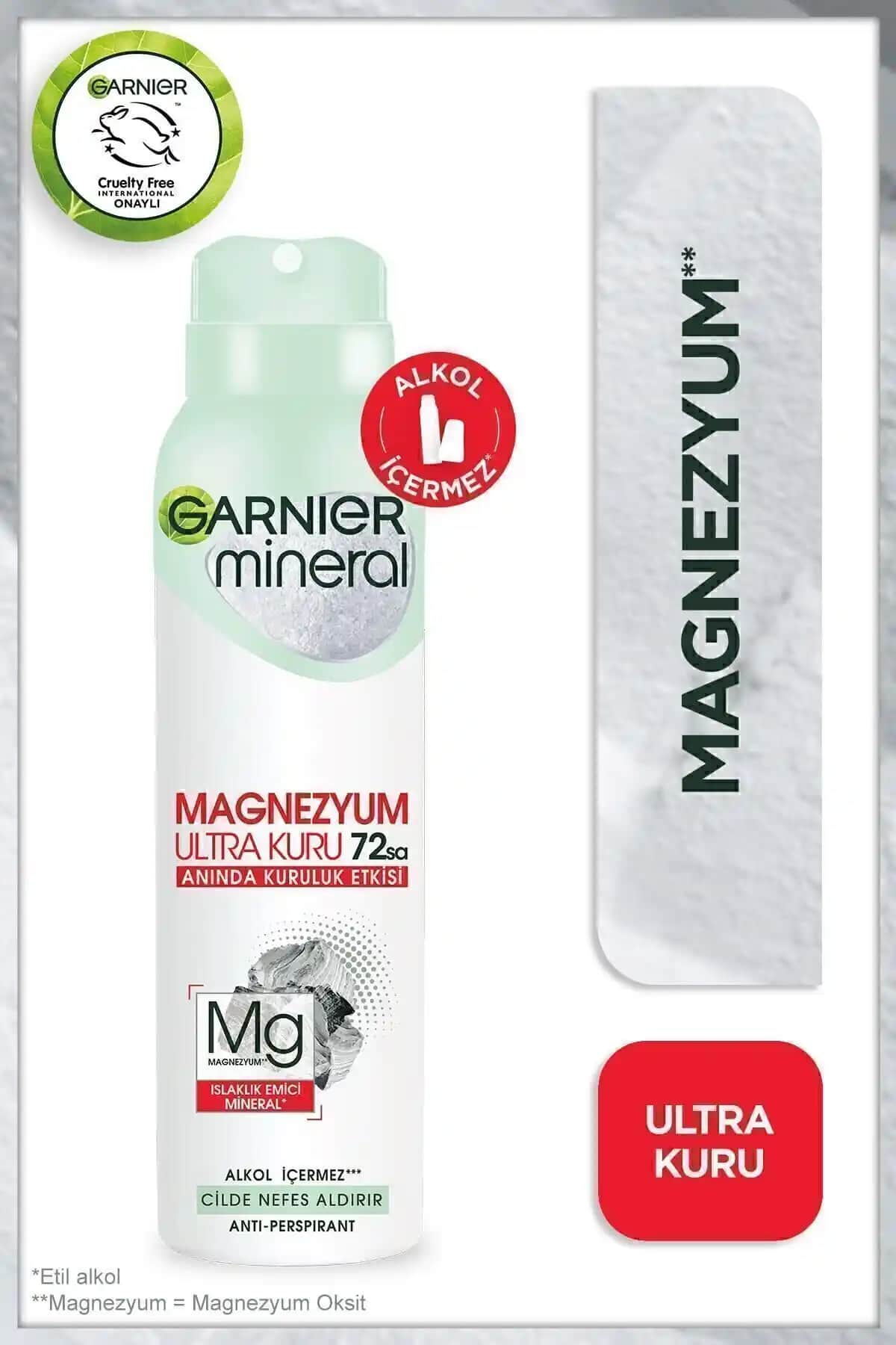 Garnier Mineral Magnezyum Ultra Kuru Sprey Deodorant: Ferah ve Uzun Süreli Koruma Sağlar