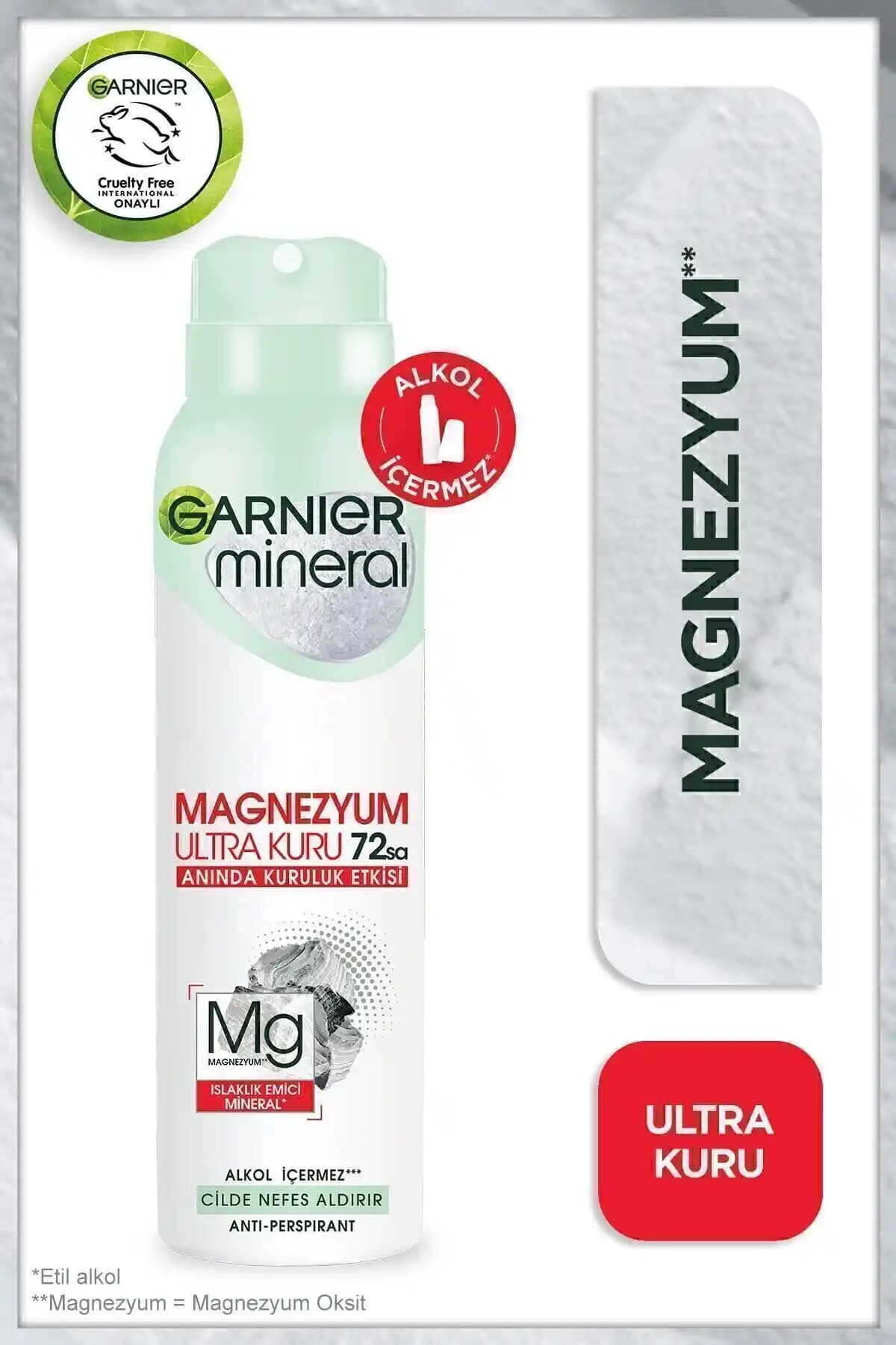 Garnier Mineral Magnezyum Ultra Kuru Sprey Deodorant: Ferah ve Uzun Süreli Koruma Sağlar