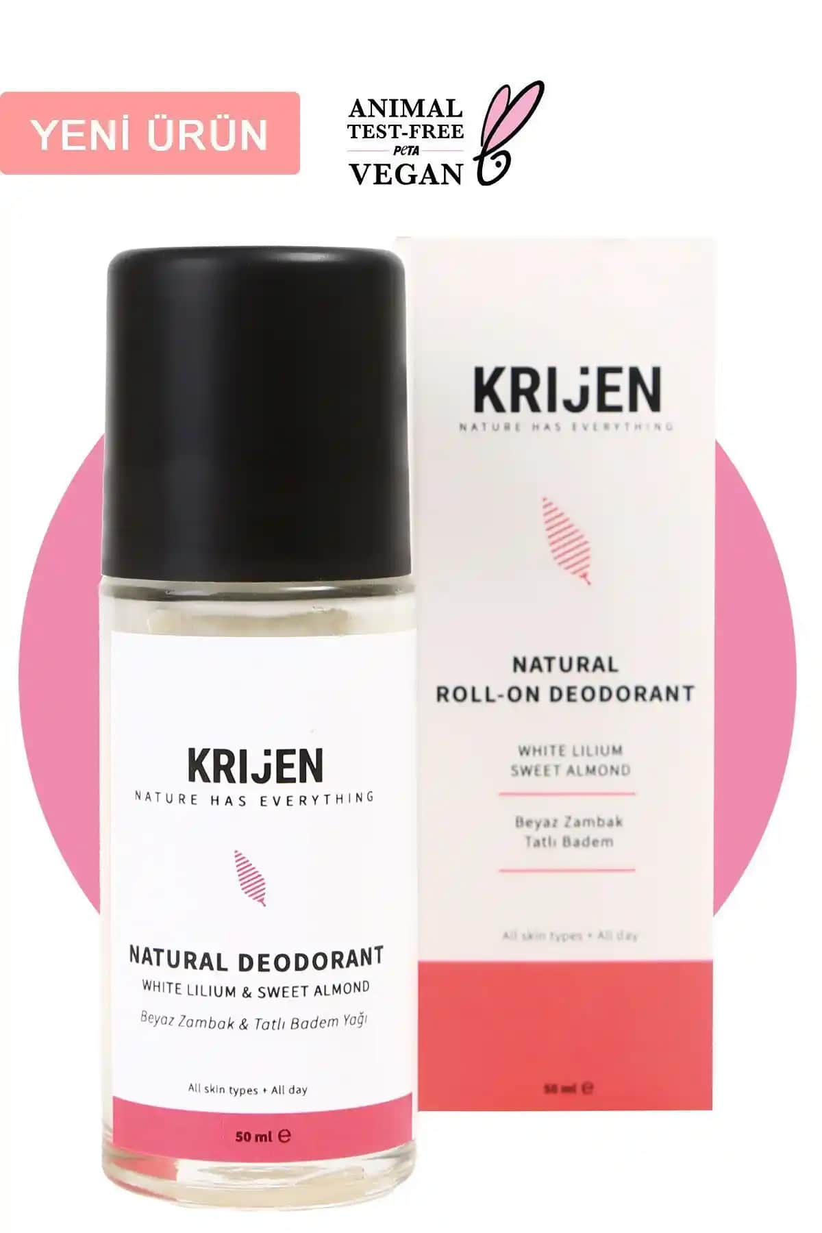 Krijen Doğal Beyaz Zambak & Tatlı Badem Roll-On Deodorant İncelemesi - 50 ml
