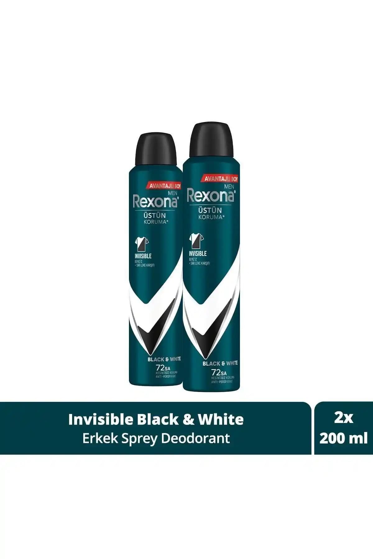 Rexona Men Erkek Sprey Deodorant Invisible Black & White ile Ferah Kalın