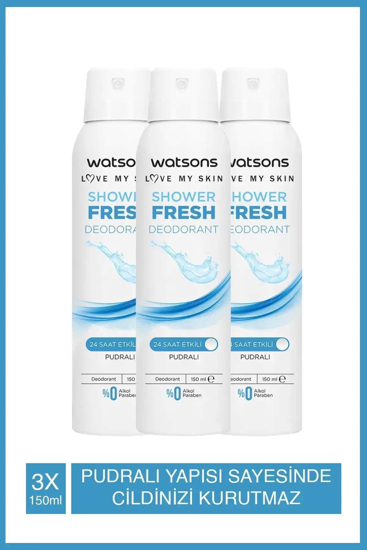Watsons Shower Fresh Pudralı Deodorant Sprey: 24 Saat Ferah ve Taze Kalın