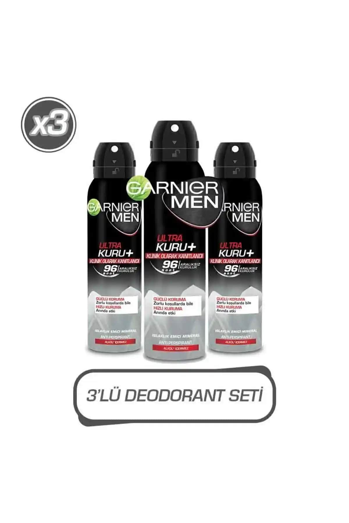 Garnier 3'lü Men Ultra Kuru Aerosol Seti: Güvenilir ve Etkili Cilt Bakım Ürünü