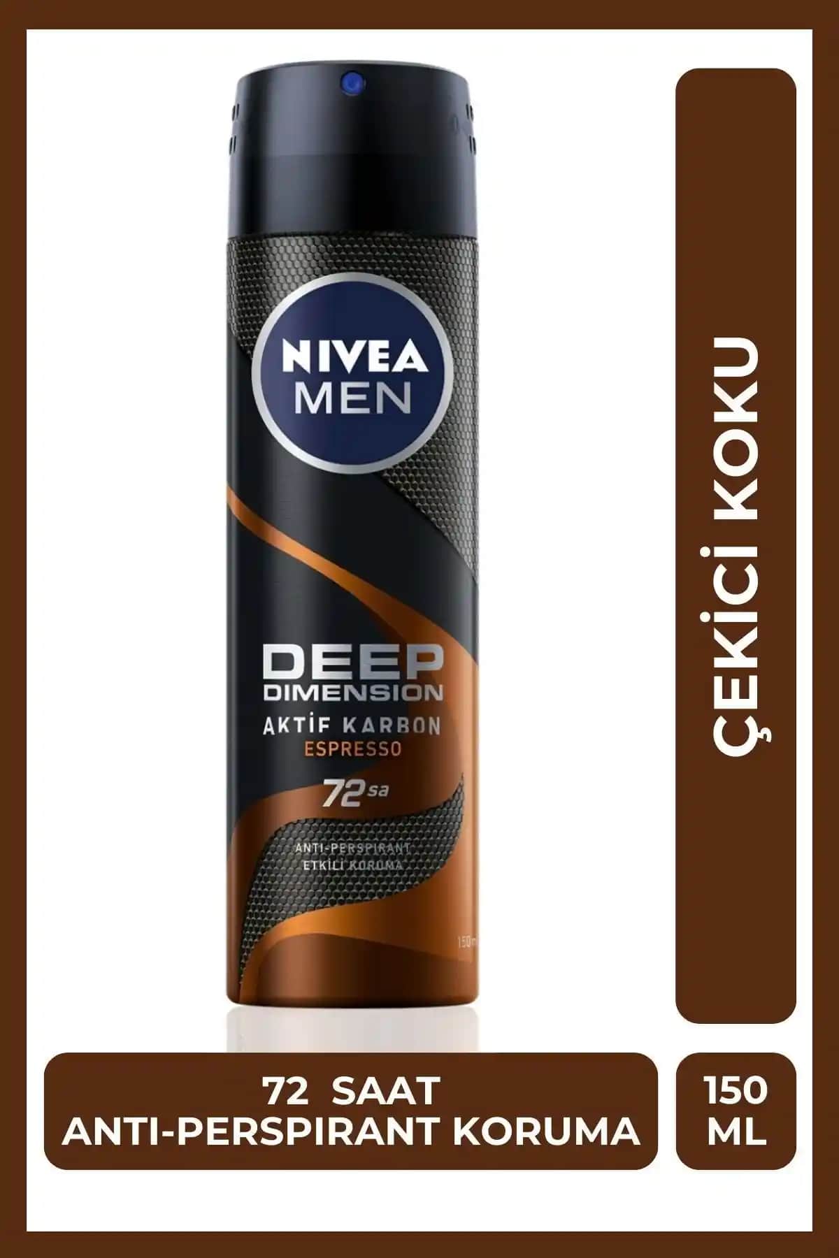 NIVEA MEN Erkek Sprey Deodorant Deep Dimension Espresso: Kalıcı ve Etkili Koruma