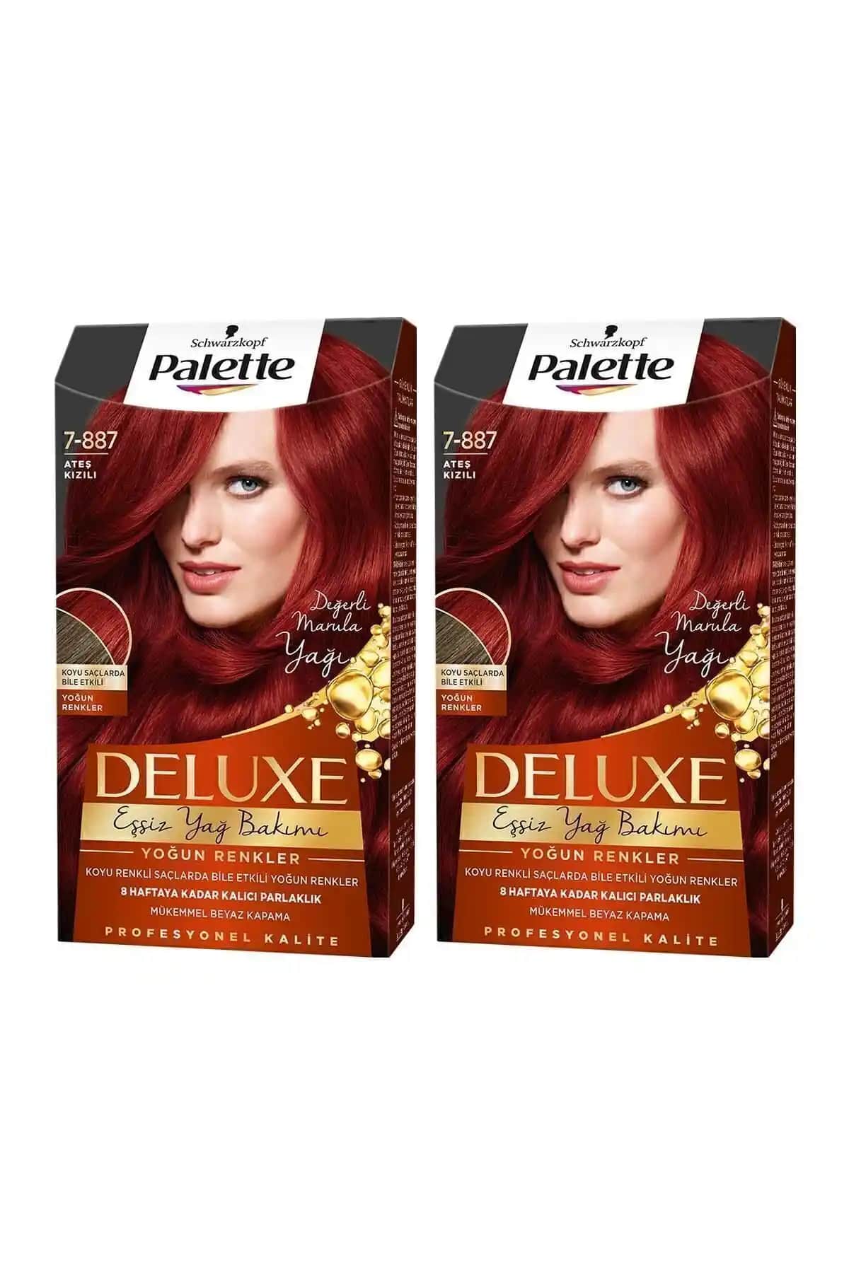 Palette Deluxe 7-887 Ateş Kızılı Saç Boyası: Amonyaksız Renk Seçenekleri Sunuyor