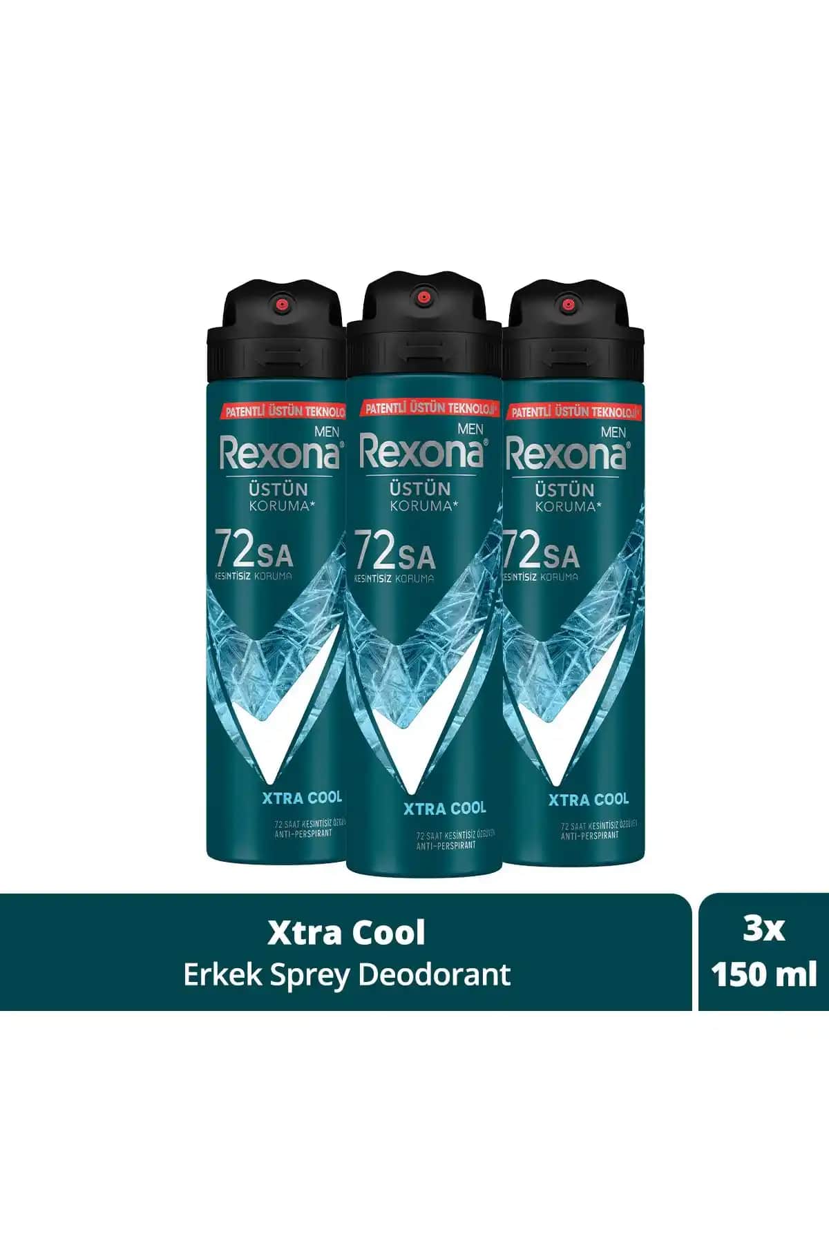 Rexona Men Erkek Deodorant Xtra Cool: 72 Saat Kesintisiz Koruma ve Ferah Koku