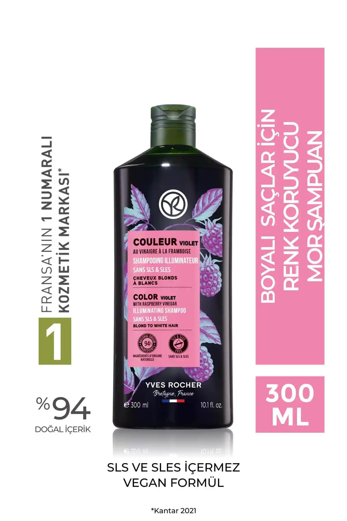 Yves Rocher Mor Şampuan: Boyalı Saçlar İçin Turunculaşma Karşıtı Çözüm