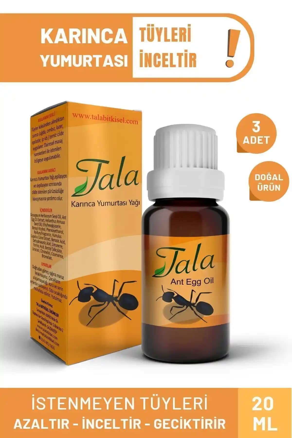 Tala Tüy Azaltıcı ve Tüy Dökücü Karınca Yumurtası Yağı: Doğal Bir Çözüm
