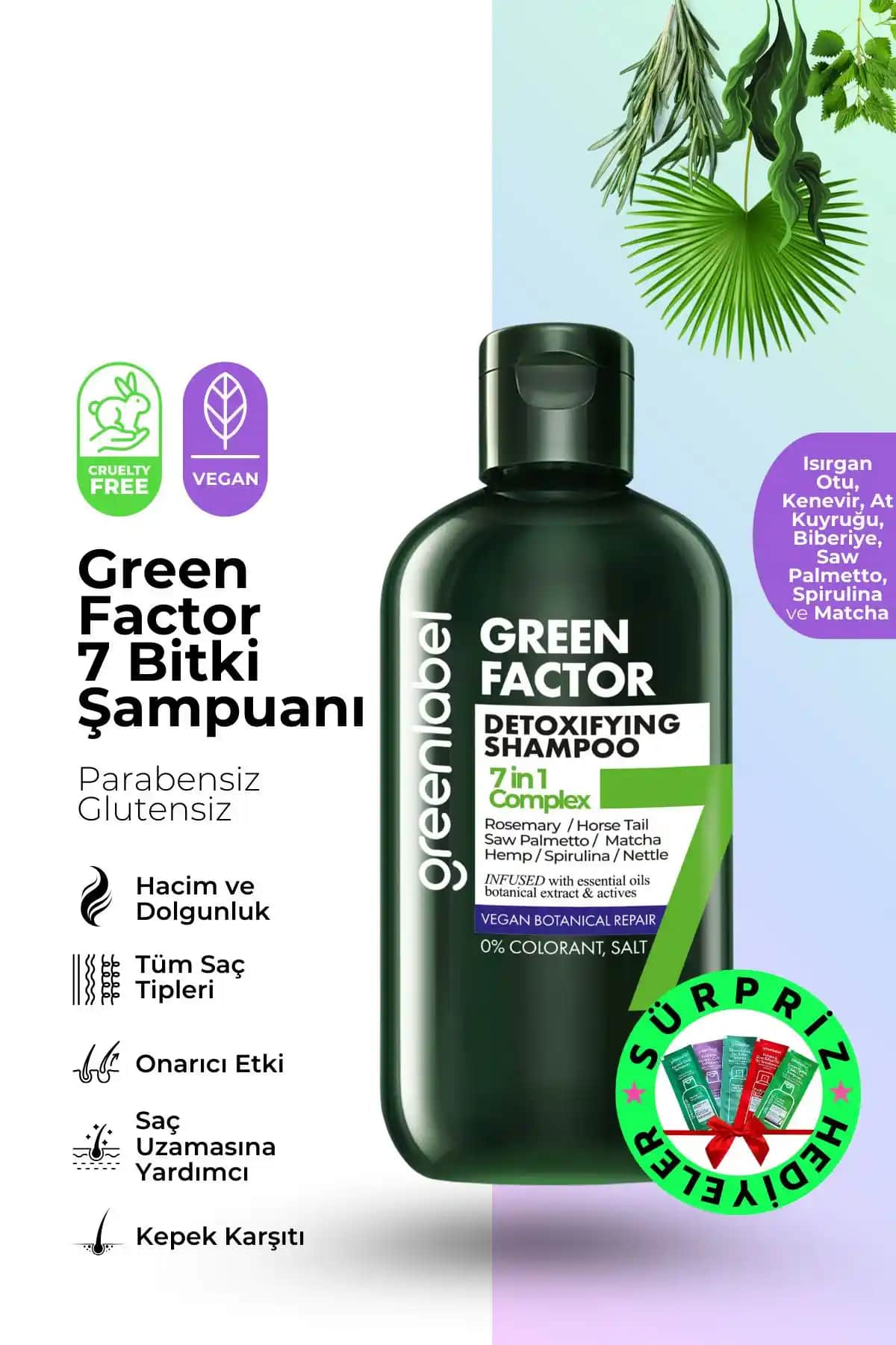 Green Label Green Factor 7 Bitkili Vegan Şampuan: Doğal Saç Bakımında Yenilikçi Bir Seçim