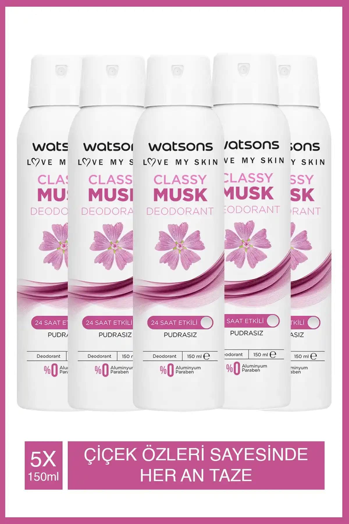 Watsons Classy Musk Pudrasız Deodorant Sprey: 24 Saat Koruma Sağlayan Temiz Koku Deneyimi
