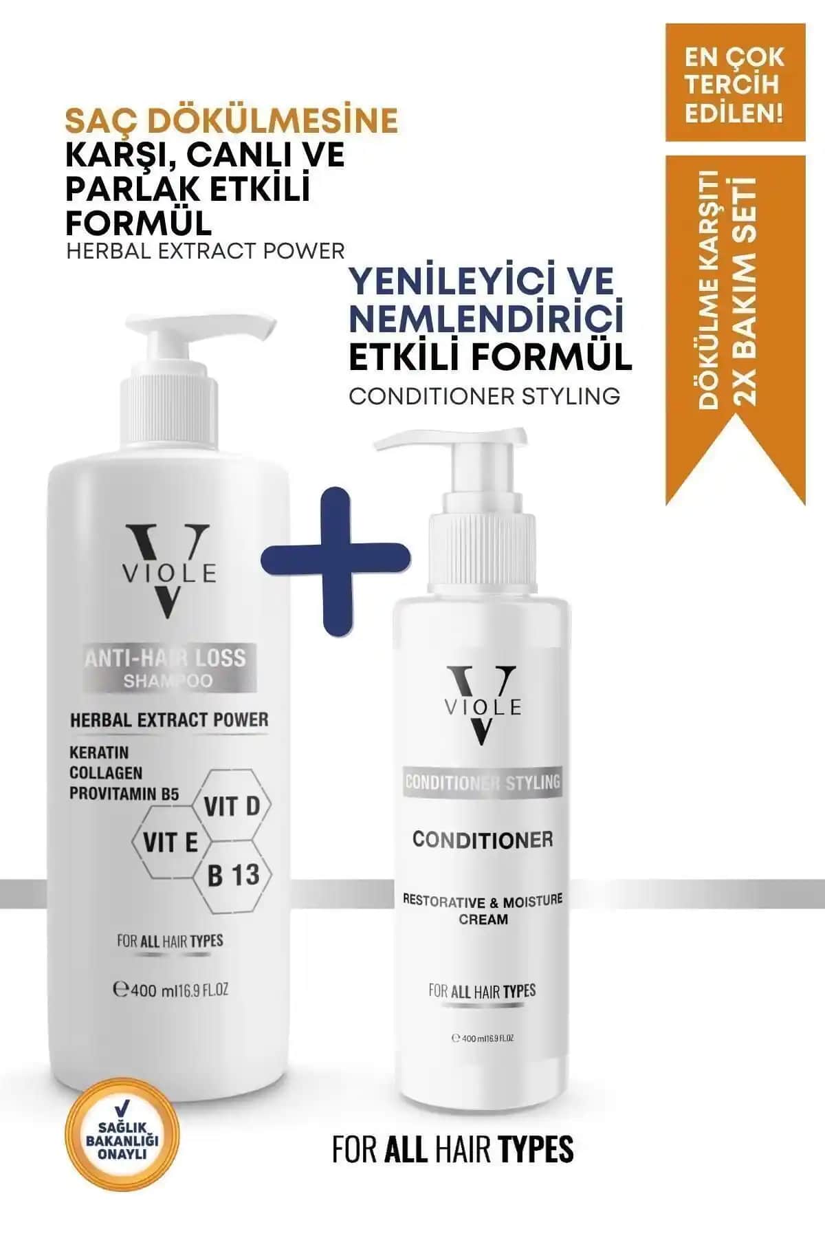 VIOLE BEAUTIES Şampuan ve Saç Bakım Kremi Seti ile Güçlü Bakım