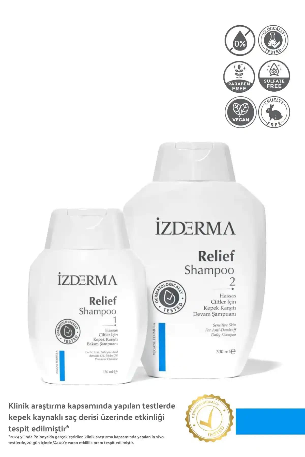 İzderma Relief Şampuan 2'li Set: Kepek ve Kaşıntıya Etkili Bir Çözüm Sunuyor