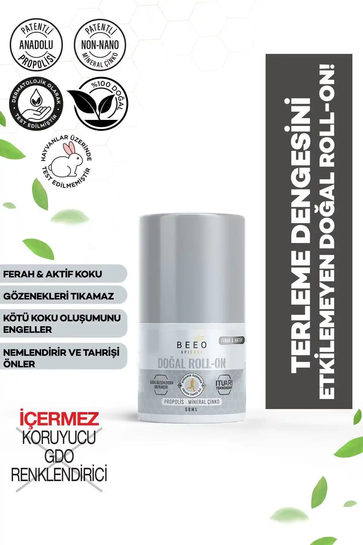 BEE'O Propolis Pudrasız Erkek Roll-on Deodorant: Doğal İçerikler ve Koruma