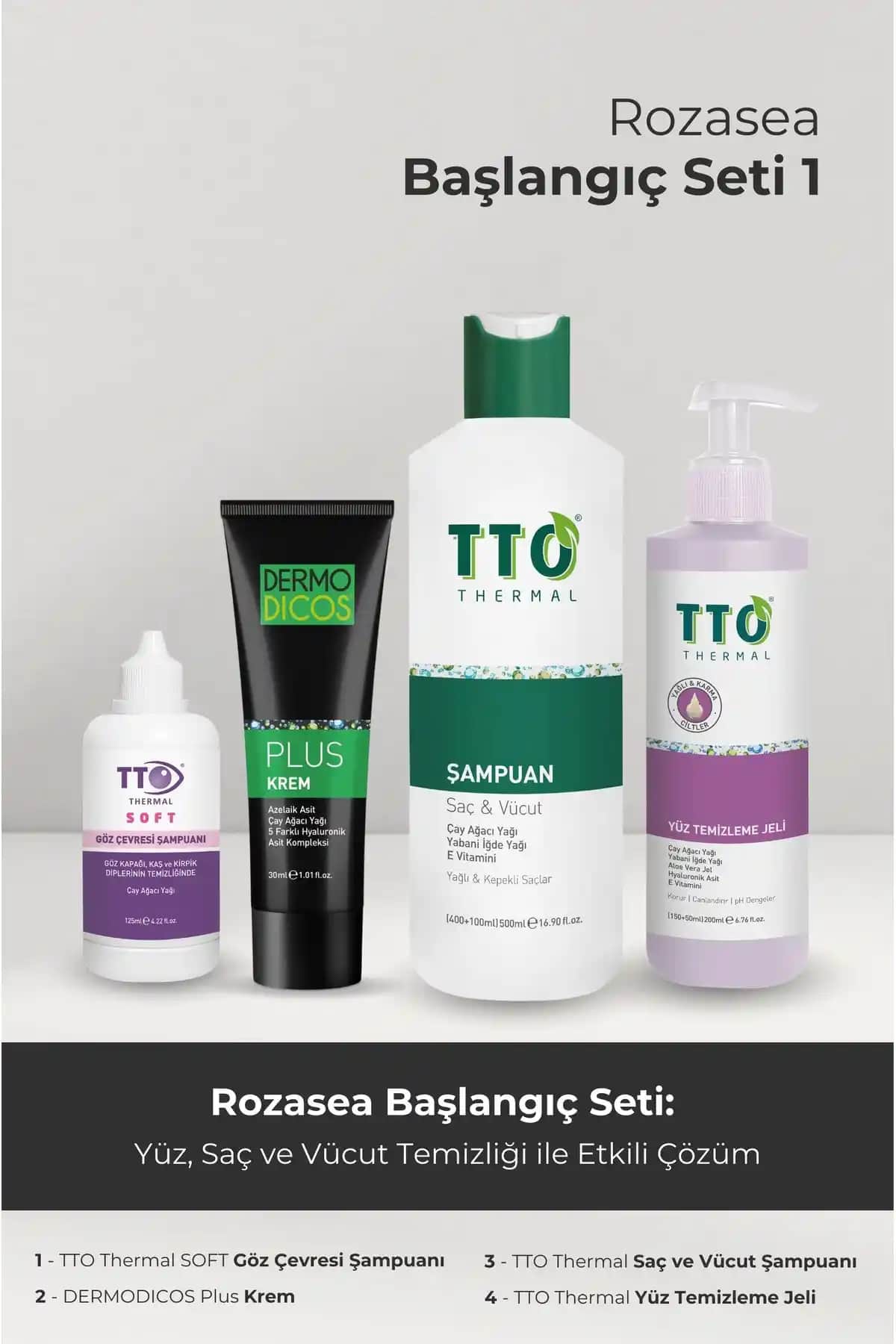 Etkili Cilt Problemleri Çözümü: Tto Rozasea Başlangıç Paketi 1 Dermodicos Plus