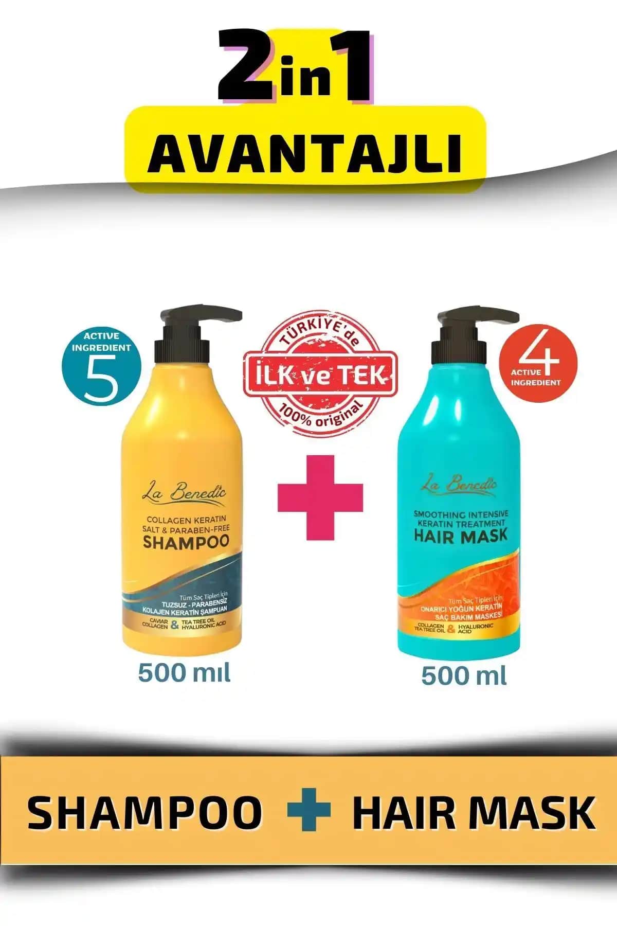 La Benedic Avantajlı İkili Onarıcı Şampuan ve Maske Seti ile Saç Bakımınızı Geliştirin