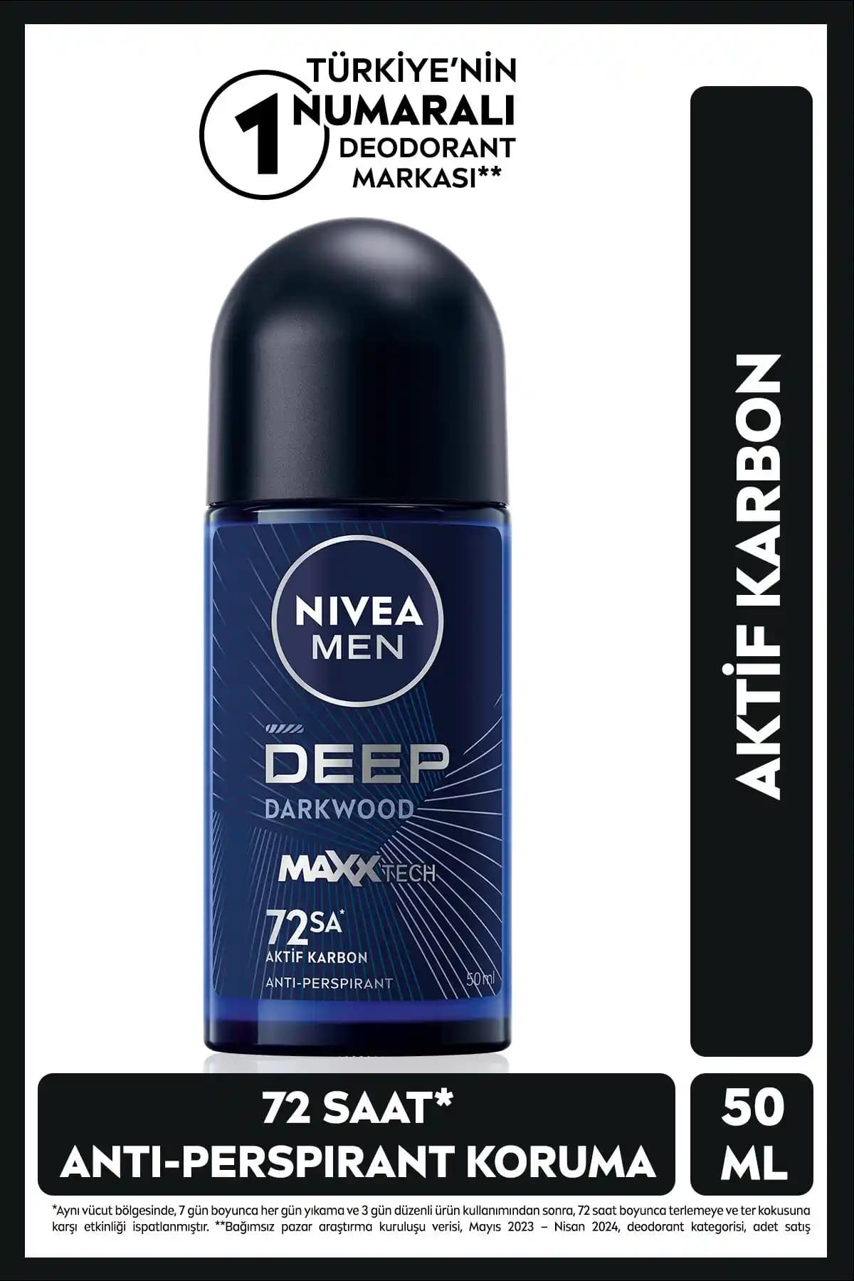 NIVEA MEN Erkek Roll-on Deodorant Deep Dimension ile Kesin Koruma