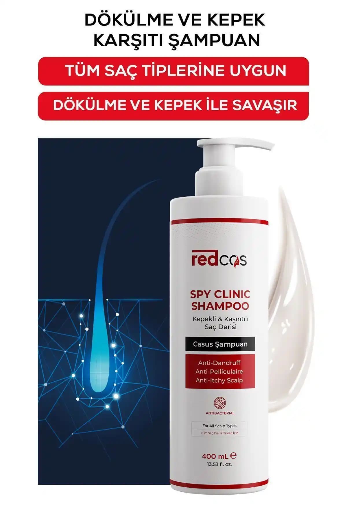 redCOS Tüm Saç Tipleri için Kepek Karşıtı Şampuan İle Saç Bakımınızı Güçlendirin