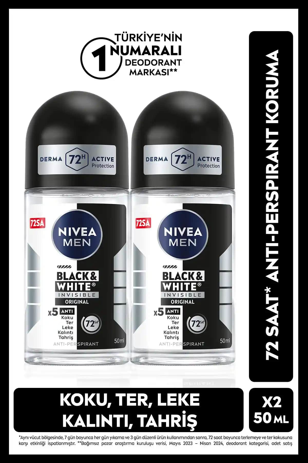 NIVEA MEN Erkek Roll-on Deodorant Black&White Invisible: Özellikler ve Kullanıcı Yorumları
