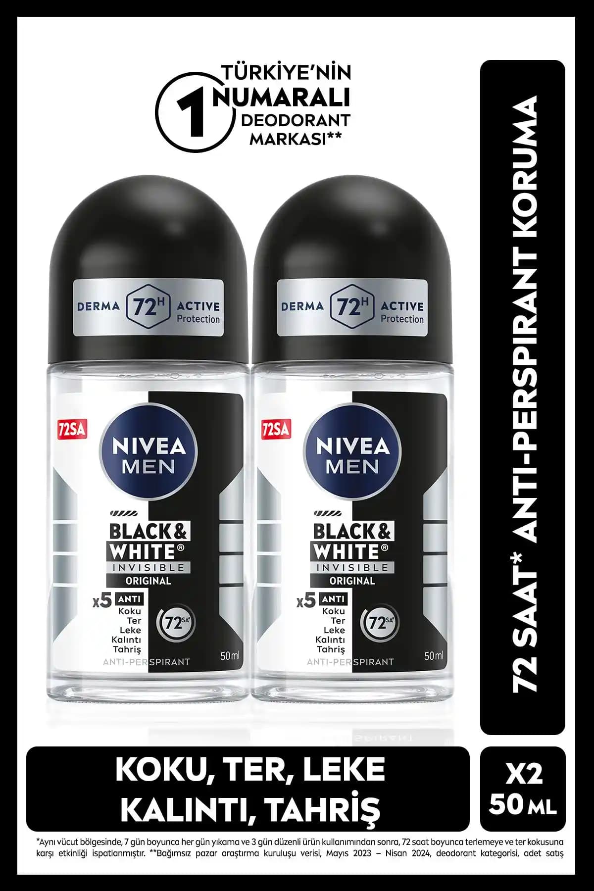 NIVEA MEN Erkek Roll-on Deodorant Black&White Invisible: Özellikler ve Kullanıcı Yorumları