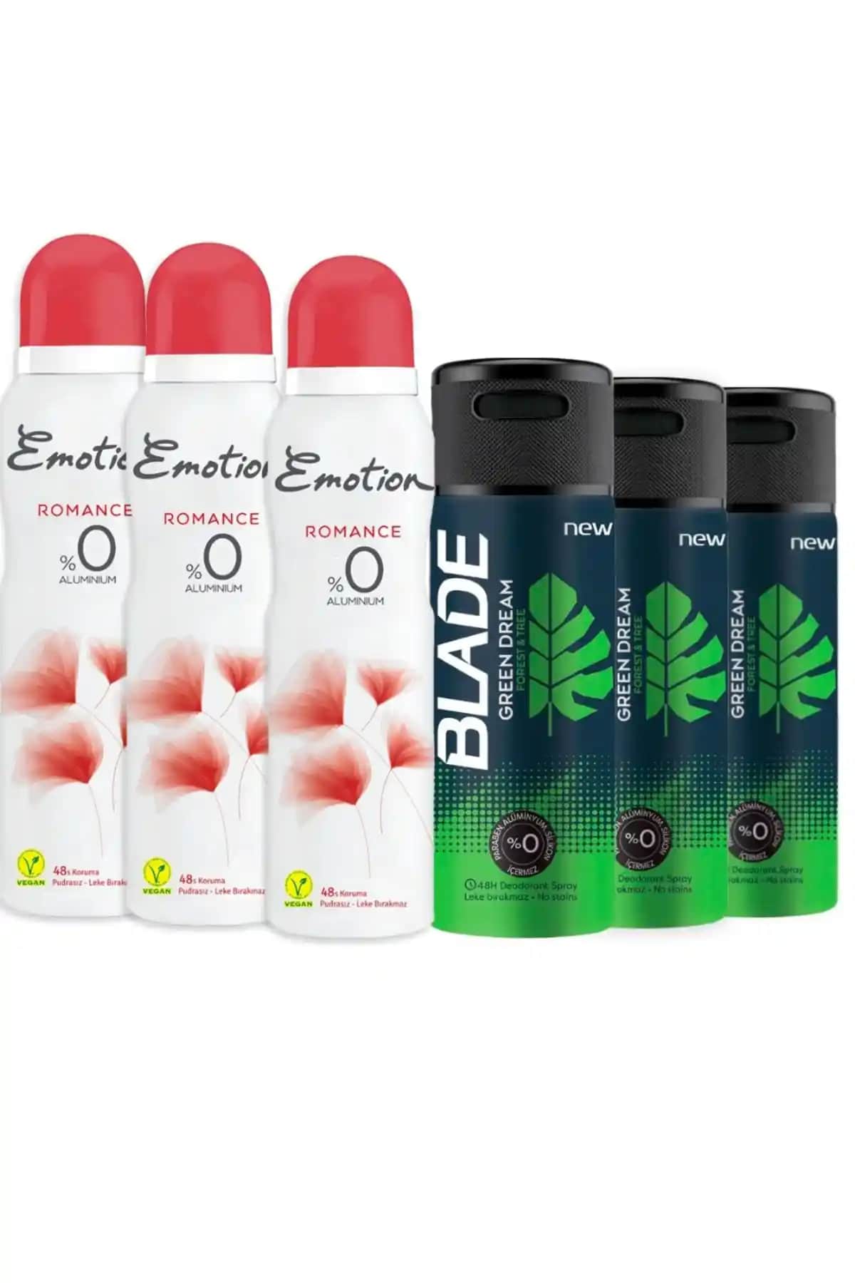 Blade Green Dream Erkek ve Emotion Ocean Fresh Kadın Deodorant Karşılaştırması