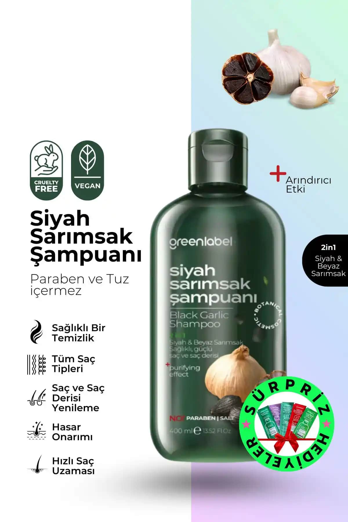 Greenlabel Siyah Sarımsak Özlü ve Restorex Kolajen Biotin Şampuan Karşılaştırması