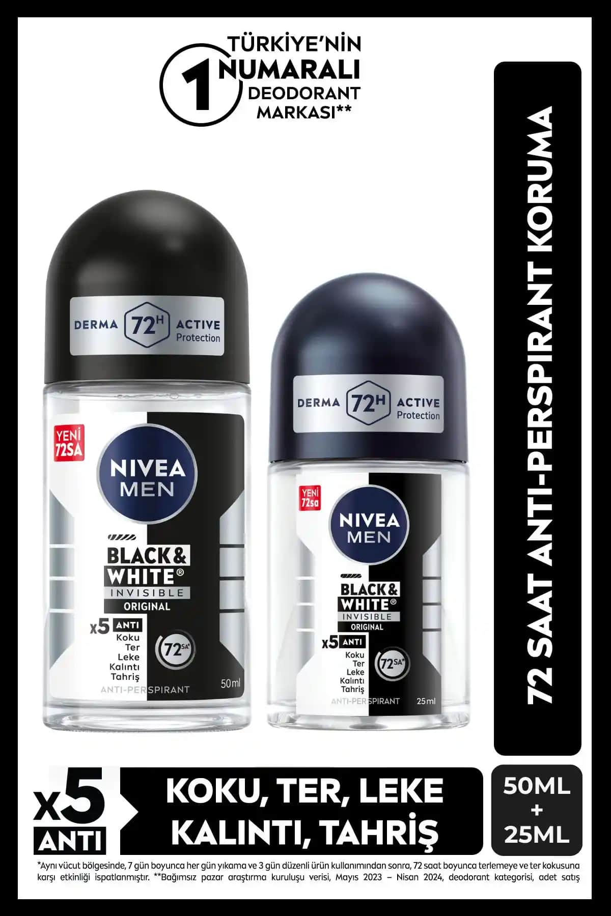 NIVEA MEN Erkek Roll-on Deodorant Black&White Invisible ve Cool Kick İncelemesi
