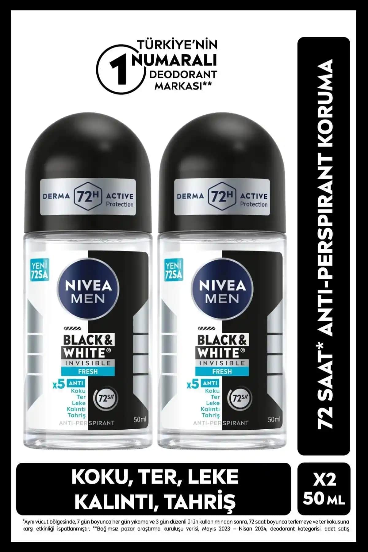 NIVEA MEN Siyah & Beyaz Invisible Fresh ve NIVEA Ünvisible Deodorant Karşılaştırması