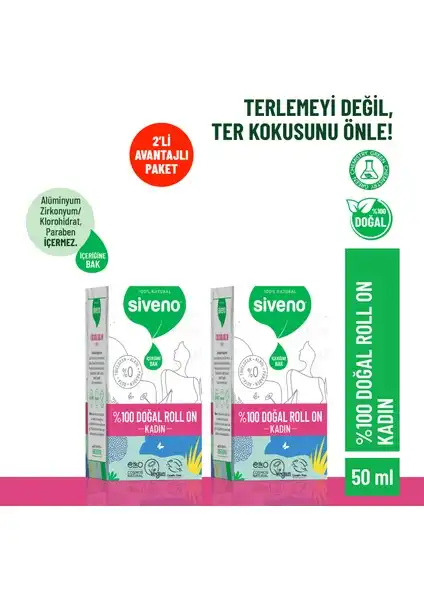 Siveno %100 Doğal Roll-On Kadın Deodorant: Doğal ve Etkili Koruma