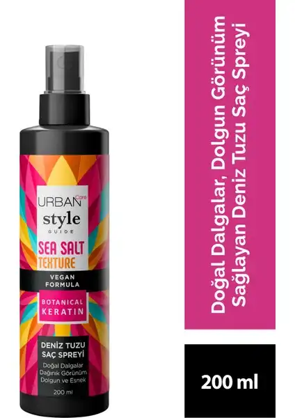 URBAN Care Style Guide Deniz Tuzu Etkili Saç Spreyi ile Doğal Dalgalar Elde Edin
