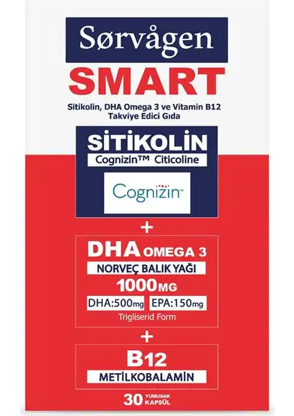Sorvagen Smart Sitikolin: DHA Omega 3 ve B12 ile Zihinsel Sağlığınızı Destekleyin