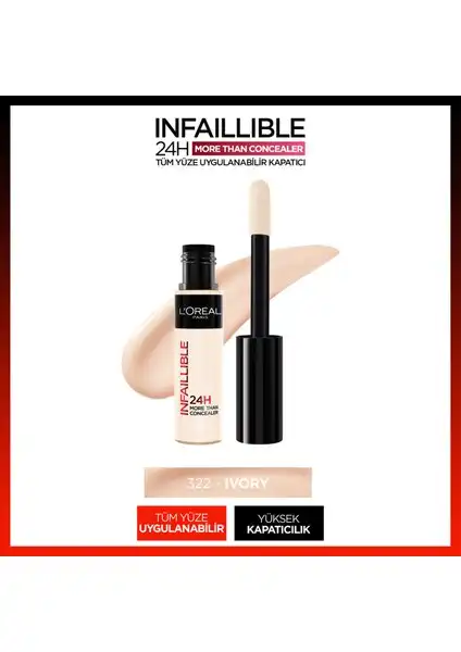 L'Oréal Paris Infaillible 24H Tüm Yüze Uygulanabilir Kapatıcı 322 Ivory İncelemesi