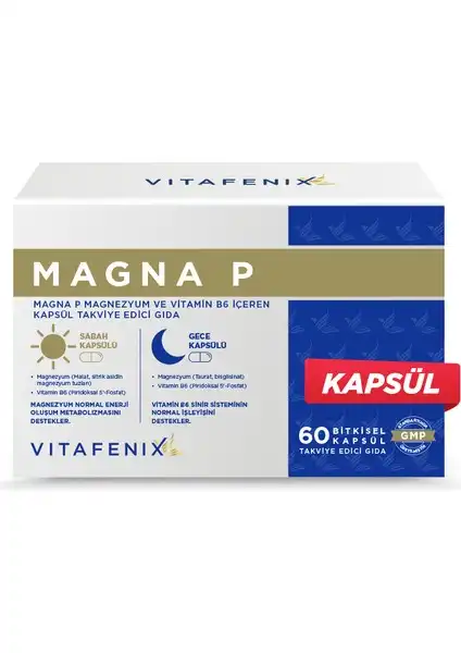 Vitafenix Magna P Gece Gündüz Kapsül: Magnezyum Takviyesi ile Enerjinizi İki Katına Çıkarın