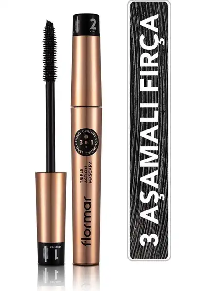 Flormar Triple Action Maskara: Üç Aşamada Uzun, Kıvrık ve Hacimli Kirpikler için Ürün