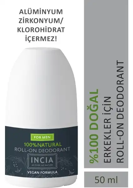 INCIA Doğal Roll-On Deodorant: Erkekler İçin Etkili Ter Kokusunu Önler